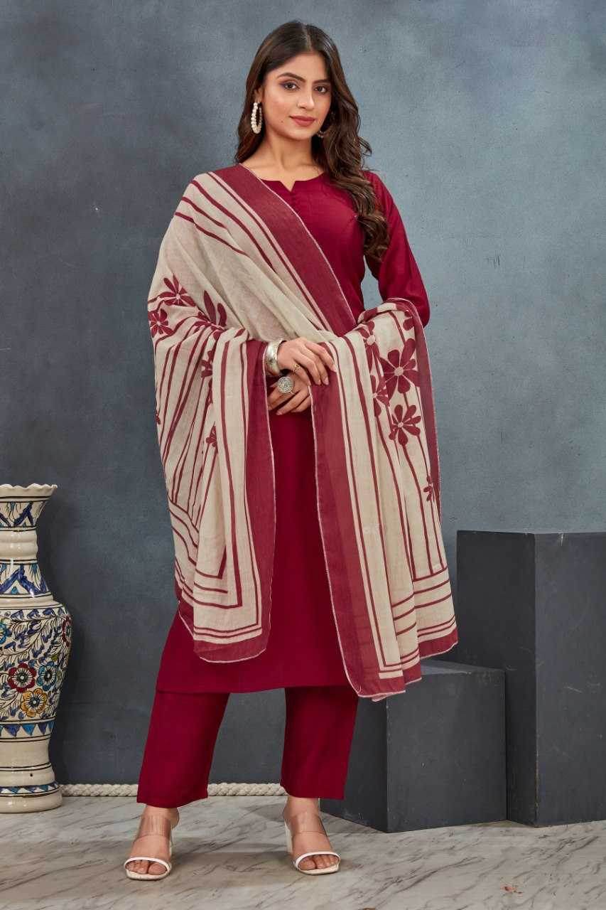 Heavy Roman Silk Kurti Bottom With Dupatta - MYLUXURY LANE ENTERPRISE